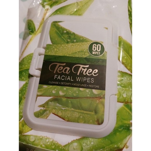 NWT! TEA TREE FACE WIPES (60ct) - Picture 3 of 5